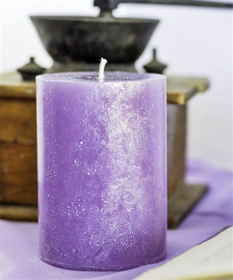 Lavender Scented Pillar Candle Painted Candle Boho Home Etsy