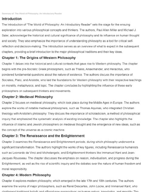 The World Of Philosophy An Introductory Reader Pdf