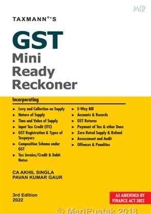 Gst Mini Ready Reckoner Rd Edition Gst Books Taxmann Publications