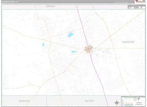 Andrews County, TX Wall Map Premium Style by MarketMAPS