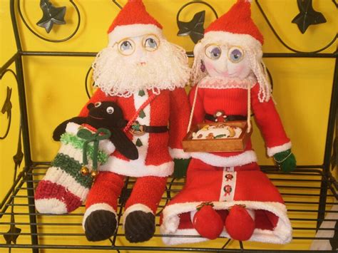 Mr And Mrs Santa Claus Soft Dolls Etsy