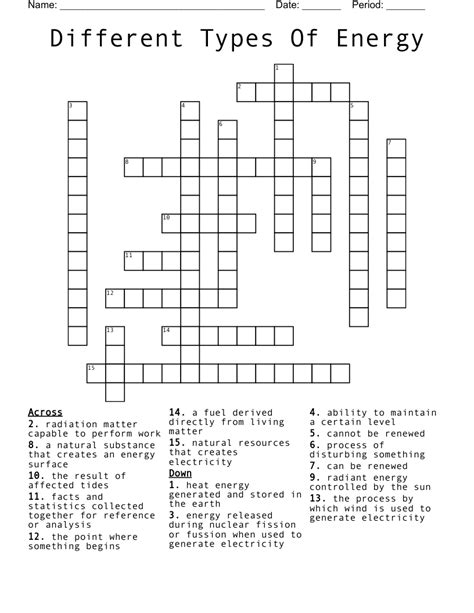 Forms Of Energy Crossword At Jimmy Renken Blog