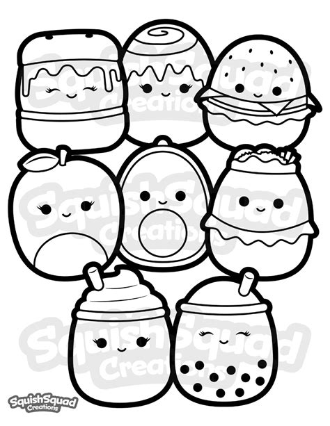 Squishmallow Coloring Page Printable Squishmallow Coloring Page