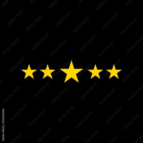 Golden Five Star Rating Vector Icon Symbol Of Golden Star Where The