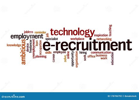 E Recruitment Word Cloud Concept Stock Illustration Illustration Of