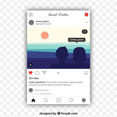 Free Vector Instagram Post With Transparent Background