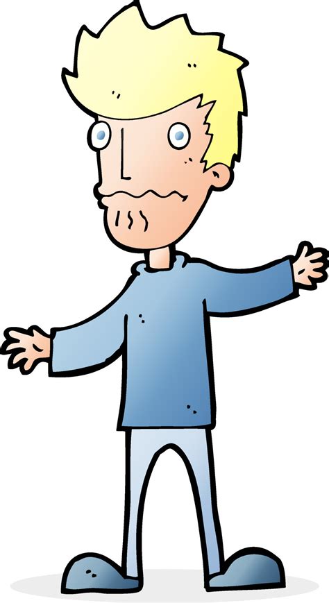 cartoon nervous man 12278378 Vector Art at Vecteezy