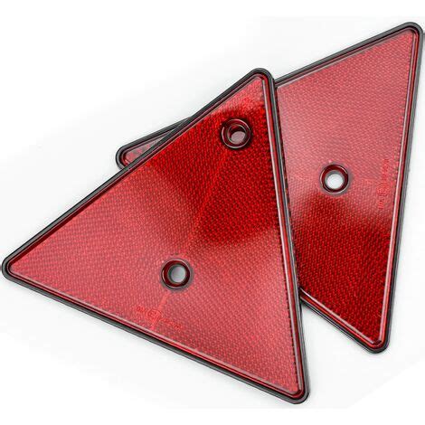 2Pcs Catadioptre Triangle Rouge Réflecteurs Triangle Reflecteur de