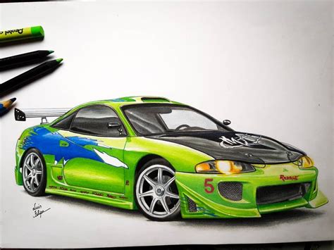 Mitsubishi Eclipse Fast And Furious Drawing