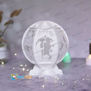 Nativity Scene Christmas Snowball Globe Lantern Svg For Cricut Projects