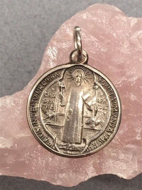 Sterling St Benedict Medal 925 Saint Benedict Pendant Silver Medallion