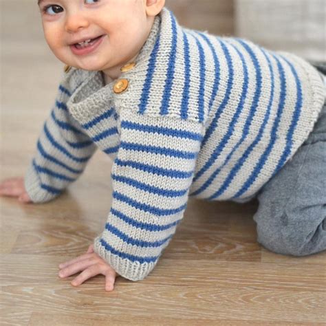 Kit tricot bébé Marinière Augustin facile pour débutant A A Patrons