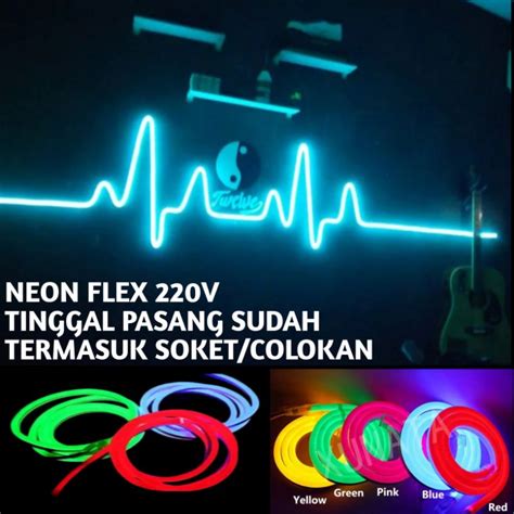 Jual Paket Lampu DETAK JANTUNG Neon Flex 220v 1m 2m 3m 4m 5m 5 Meter