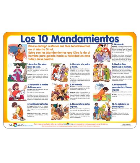 Los Diez Mandamientos Educactivity Lecciones Para Niños Cristianos 10 Mandamientos Para