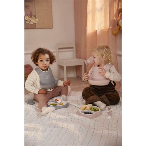 Coffret Repas Avec Bavoir Gris De Babybjorn Sur Allob B