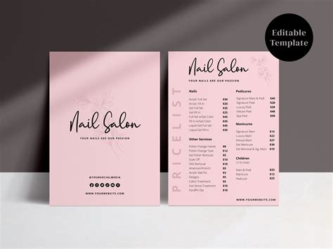 Nail Salon Menu