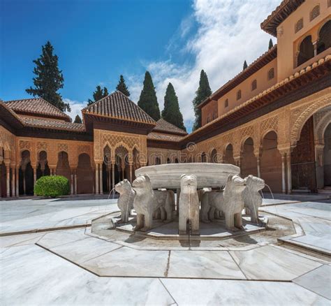 Court Of The Lions Patio De Los Leones With Fountain At Nasrid