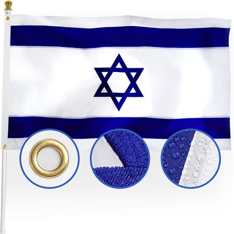 DANF Embroidered Israel Israeli Flag 3x5 Outdoor Double Sided Heavy