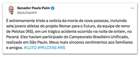 Lula Lamenta Morte De Atletas De Remo Em Acidente No Paran