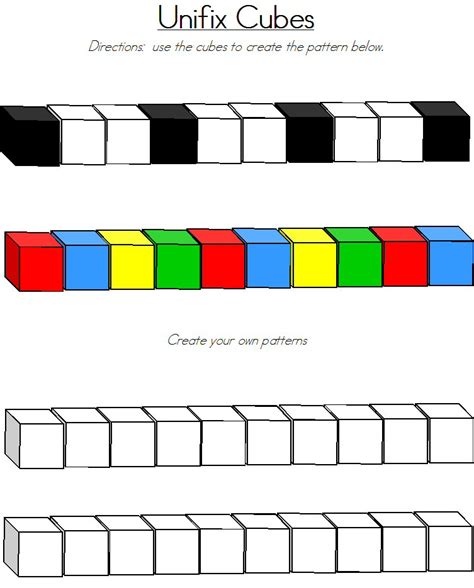 Unifix Cubes Pattern Cards