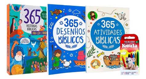 365 Histórias Bíblicas 365 Desenhos Bíblicos 365 Atividades Bíblicas Giz De Cera 6 Cores