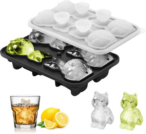 Amazon Silicone Ice Cube Tray Cat D Large Ice Cube Molds For