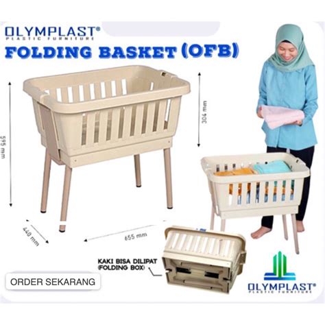 Jual Keranjang Baju Laundry Basket Box Plastik OFB Olymplast Folding