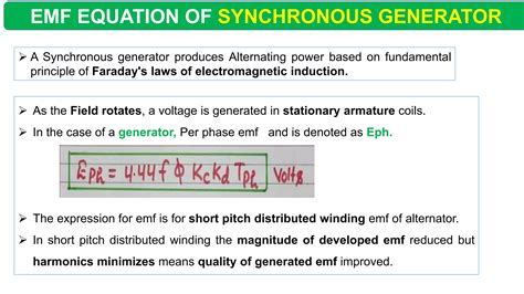 Emf Equation Of Synchronous Generatoralternatorday16shortandfull Pitch