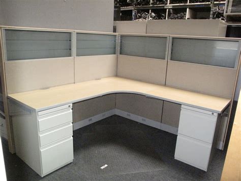 Used Office Cubicles Trendway X Workstations With Glass At