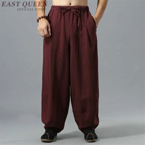 Chinese Traditional Kung Fu Wushu Pants Clothing For Men Male Linen