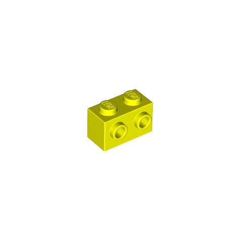 Lego Vibrant Yellow Brick X With Studs On One Side Brick