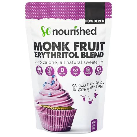 Powdered Monk Fruit Erythritol Sweetener | So Nourished