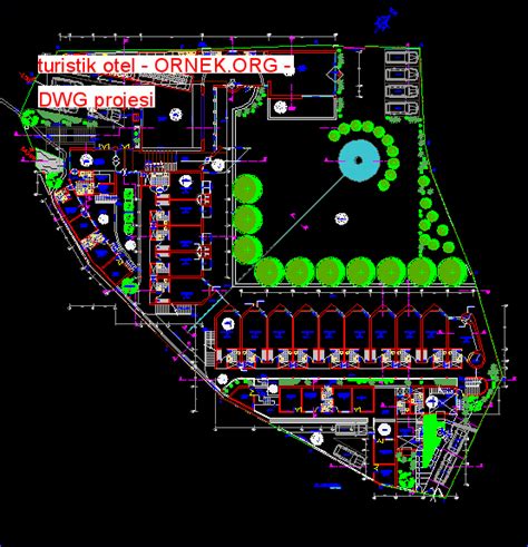 Turistik Otel Dwg Projesi Autocad Projeler