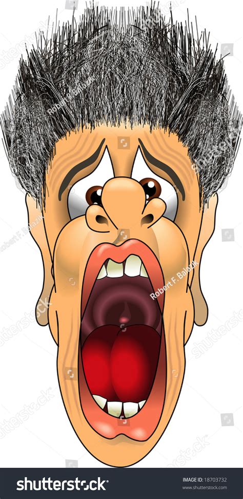 Vector Cartoon Graphic Depicting A Man Screaming 18703732 Shutterstock