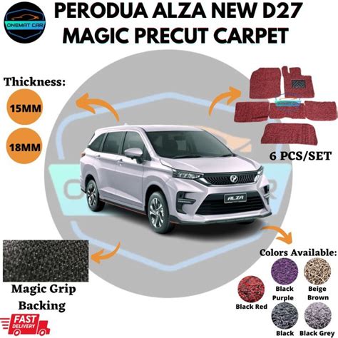 Perodua Alza New D Row Carpet Pcs Set Ketebalan Mm Mm