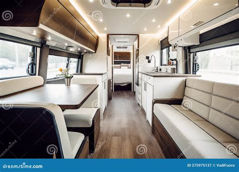 Luxe Interior, Business Bus for Traveling with Family and Business. Stock Illustration ...