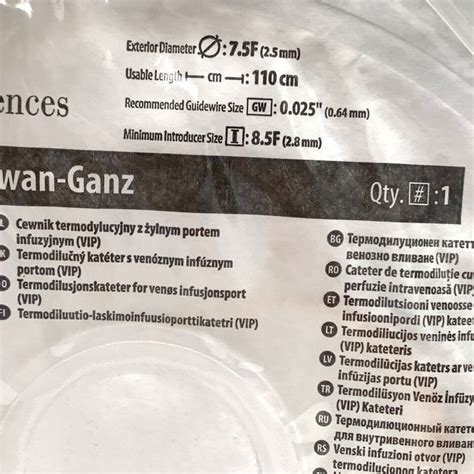 New Edwards Lifesciences 831f75 Swan Ganz Thermodilution Venous