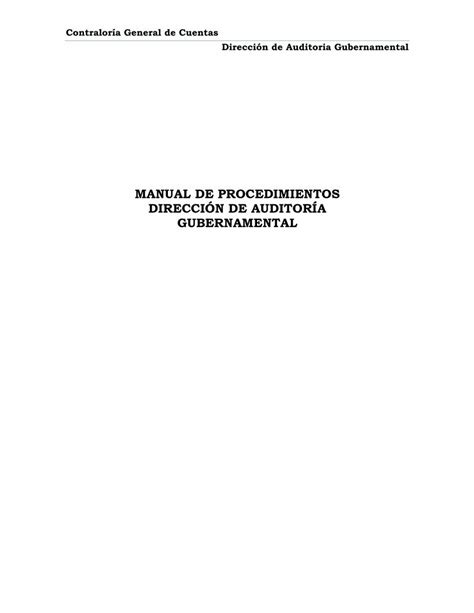 Pdf Manual De Procedimientos Direcci N De Auditor A Diagrama De