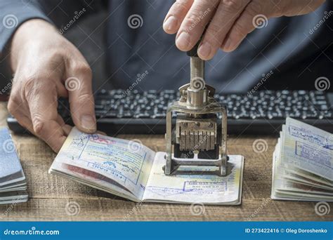 Immigration And Passport Control At The Airport Man Border Control