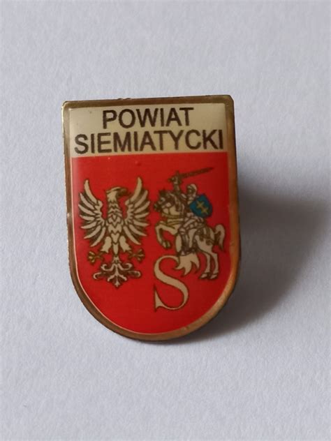 Herb Powiat Siemiatycki Przypinka Pin Odznaka Siedlce Kup Teraz Na