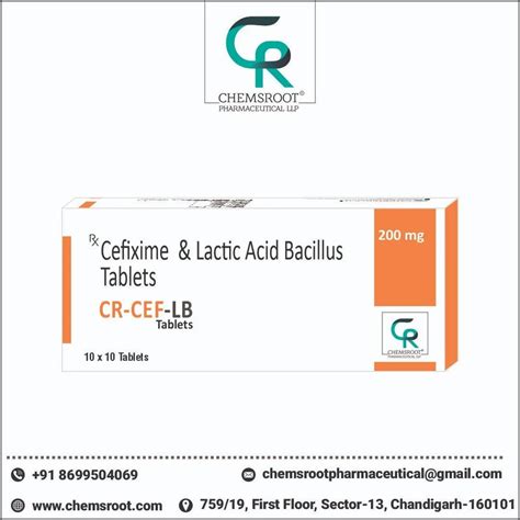 CR CEF LB Cefixime Lactic Acid Bacillus Tablet 200 Mg Packaging Size