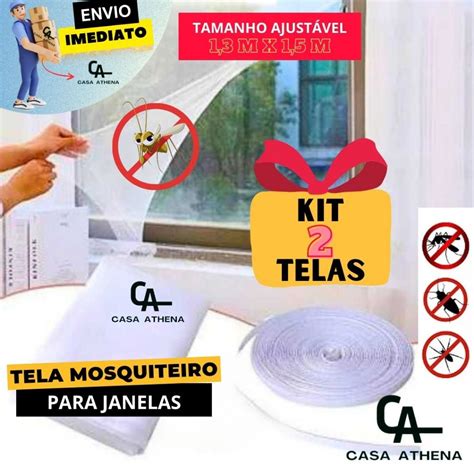 KIT 2 Unidades Tela Mosquiteiro Anti Inseto Para Janela Mosqueteira