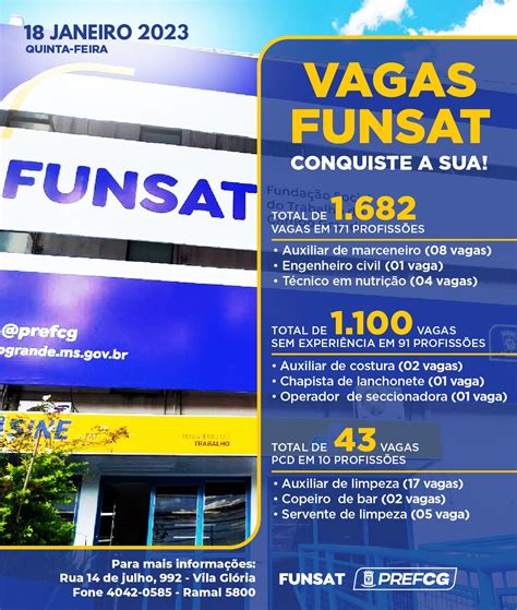 Funsat Anuncia Mil Vagas De Emprego Em Empresas Nesta Quinta