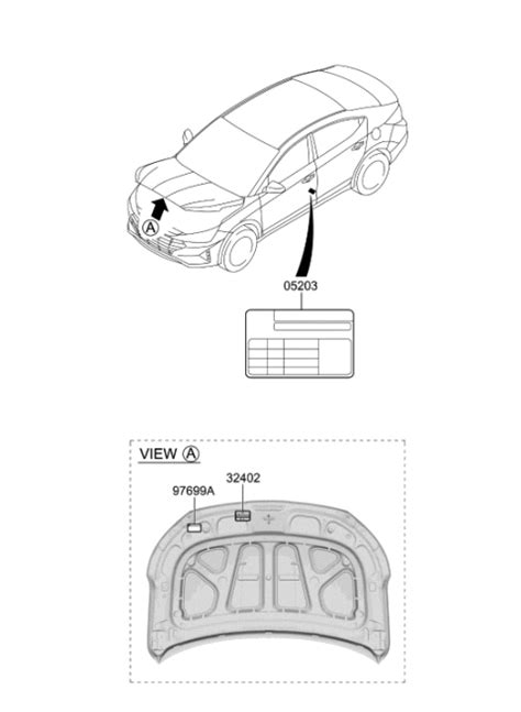 Label 2019 Hyundai Elantra Korean Made