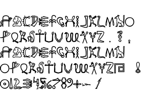 Egyptian hieroglyphics font free download