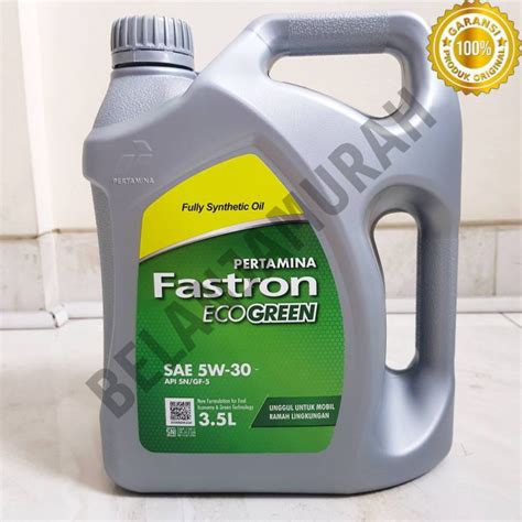 Oli LCGC Pertamina Fastron Eco Green SAE 5w 30 Galon 3 5L 100 ASLI