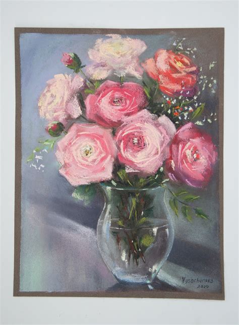 Flowers Pastel Painting Floral Pastel Drawing Original Art - Etsy