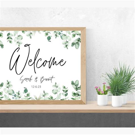 Eucalyptus Wedding Sign Greenery Welcome Sign