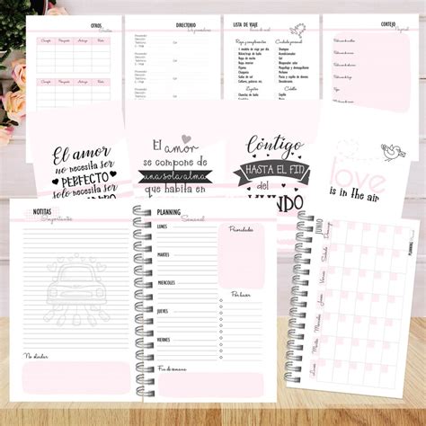 Agenda De Bodas Para Imprimir Planeador De Bodas Descargable