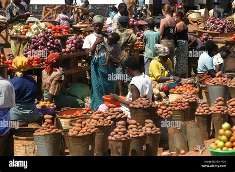 African Market Scene Malawi Africa Stock Photo Royalty Free Image